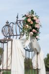 wedding arch with white drape | Wedding arch with fabric and floral